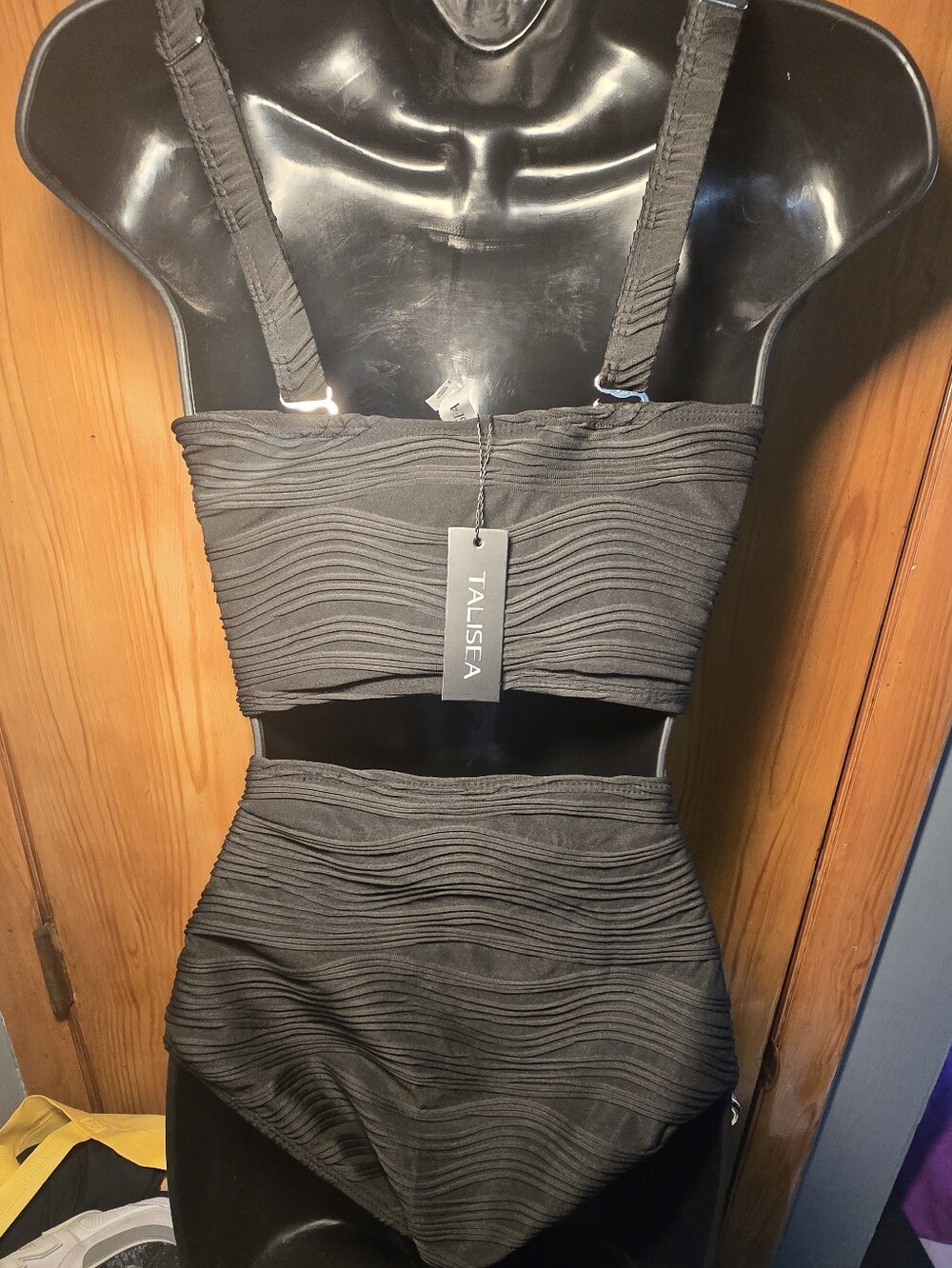 Talisea Black Textured One-Piece Swimsuit